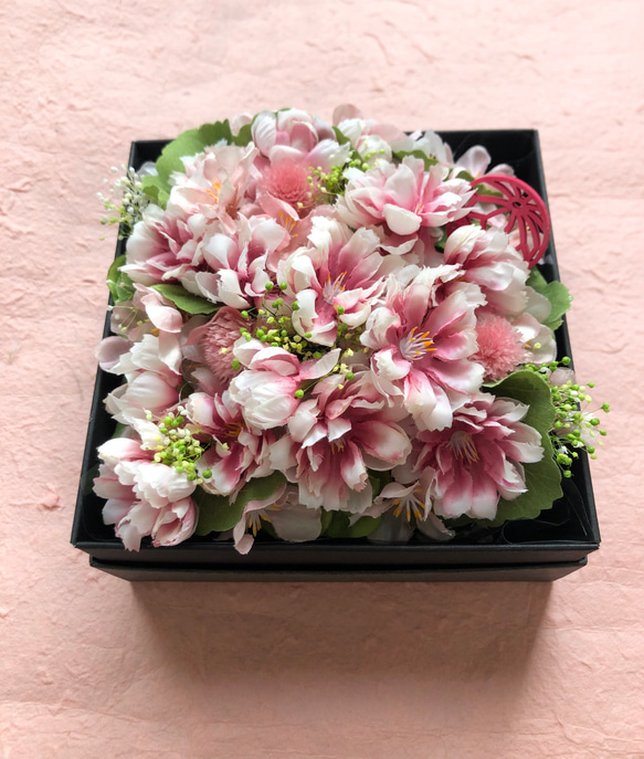 ボックスアレンジメント 2種の桜アーティフィシャルフラワー アート