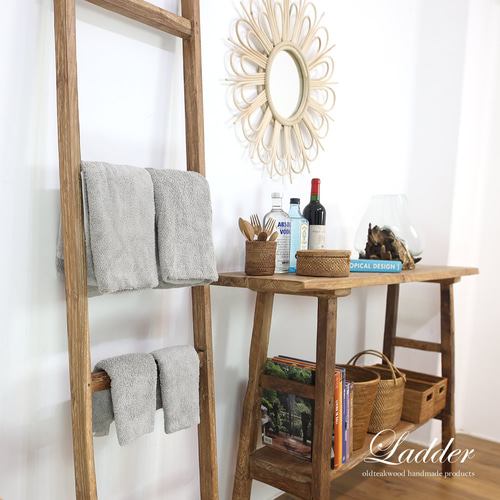 北欧モダンインテリア アジアン家具雑貨 チークインテリア梯子（はしご