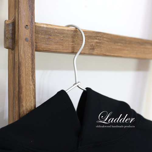 高級無垢材 オールドチーク 棚付ハンガーラック 大型 チーク材 家具