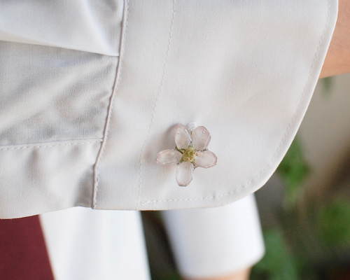 桜✴︎カフスボタン（啓翁桜） タイピン・カフス HaruE 本物のお花