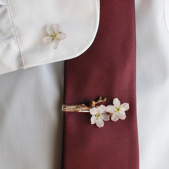 桜ネクタイピン&カフスボタンセット(啓翁桜) タイピン・カフス 桜ネクタイピン&カフスボタンセット(啓翁桜) タイピン・カフス