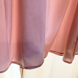 さらっとしてゆったりピンクの柔らかくて光沢があり伸縮する透けるフレアスカート(ウエストゴム)桜 5枚目の画像