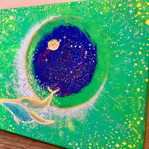 みどりの世界に迷い込んだクジラ 絵画 Ten.UchuArt 通販