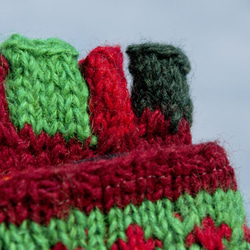 手織り ピュアウール ニット手袋/取り外し可能な防寒手袋/インナー起毛手袋/タッチグローブ-メキシコ旅行キャンプピクニッククリス 2枚目の画像