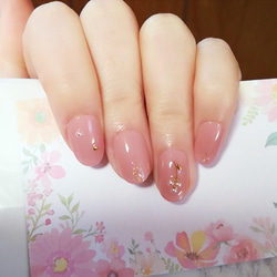 再販♡RUNA♡ローズピンクの上品パールフラワーネイルチップ♡春ネイル 2枚目の画像