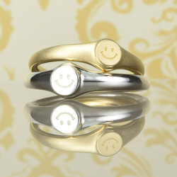 シグネット＜signet-ring＞リング【1本購入可能】Keep Smile！いつも笑顔でいようねSG-001-1-1 2枚目の画像