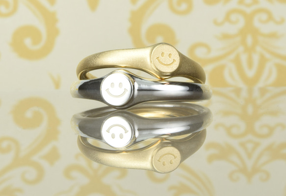 シグネット＜signet-ring＞リング【1本購入可能】Keep Smile！いつも笑顔でいようねSG-001-1-1 2枚目の画像