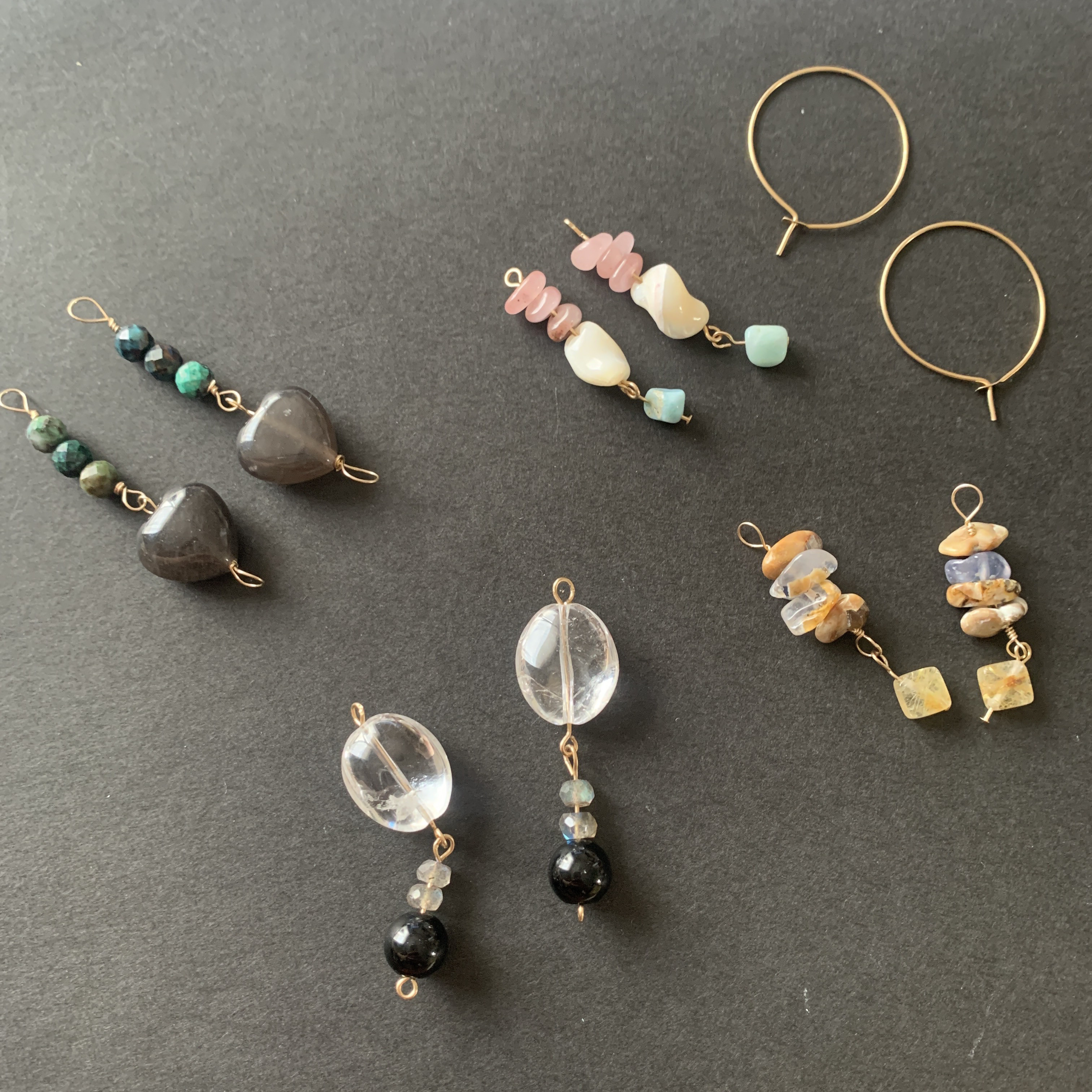 限定1名　14kgfフープピアス 付き　天然石ピアスセット