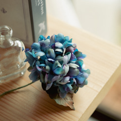 コバルトブルー の 布花 紫陽花 10枚目の画像
