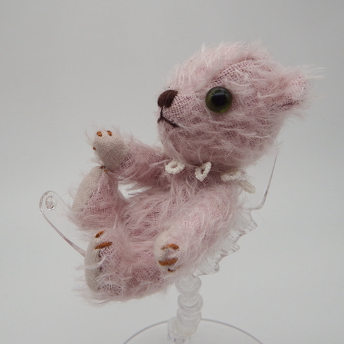 テディベア】桜ピンクの赤ちゃんベア ウルトラスパースモヘア テディベア】桜ピンクの赤ちゃんベア ウルトラスパースモヘア
