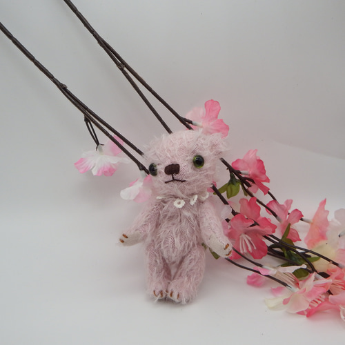 テディベア】桜ピンクの赤ちゃんベア ウルトラスパースモヘア