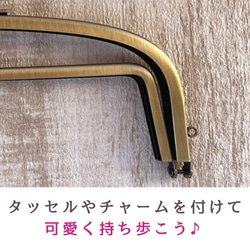 小銭を3秒で取り出せる❤️モリス×レザーのがまぐち長財布  新緑香るグリーン 14枚目の画像