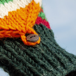 手織り ピュアウール ニット手袋/取り外し可能な防寒手袋/インナー起毛手袋/タッチグローブ-メキシコ旅行キャンプピクニッククリス 3枚目の画像