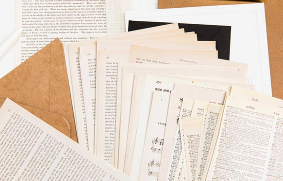 大容量57枚 Vintage Book風 コラージュ素材】海外コラージュ素材 洋書