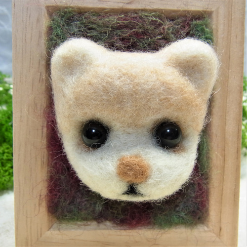 羊毛フェルト 額縁 柴犬 ブローチ フィンヌ 通販 15381572｜Creema