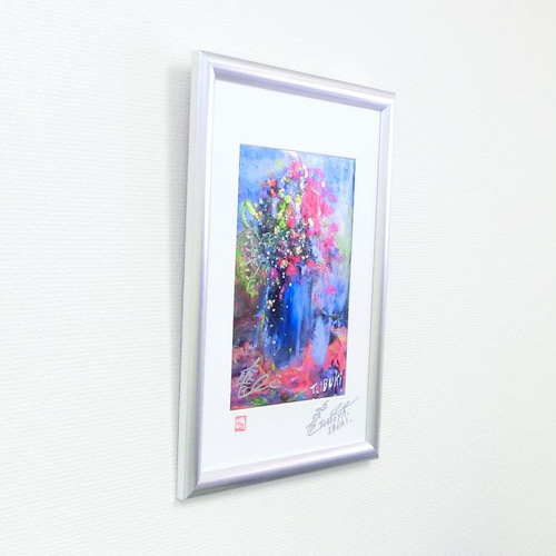 値下げ交渉あり。超美品！原画 蓮の花 金箔 油彩画