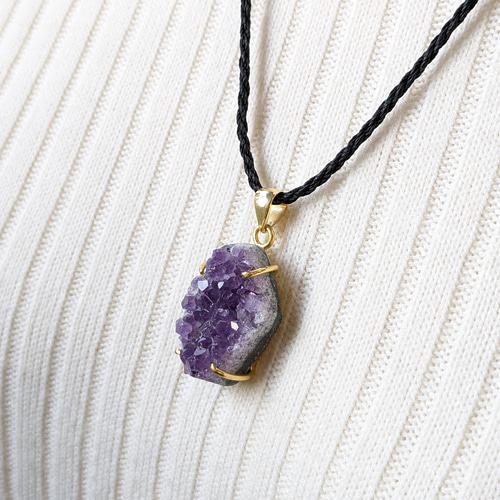 #1379 ♡アメジスト&マザーオブパール天然石♡マクラメネックレス 大粒アクアマリン×アメジスト×レインボームーンストーンのマクラメ