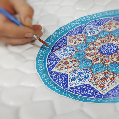 ペルシャのエナメル壺 フラワーベース 15cm ネイビー【ミーナー