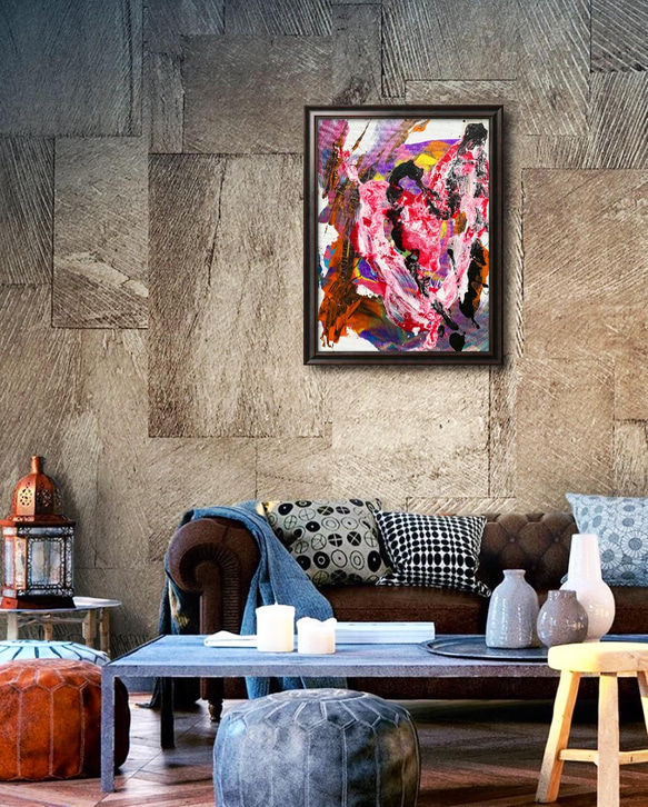 【Abstract Art】抽象画 モダン コンテンポラリー アクリル原画 現代アート インテリア壁掛け フルイドアート 4枚目の画像