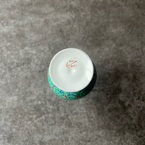 ペルシャのエナメル壺 フラワーベース 一輪挿し 15cm