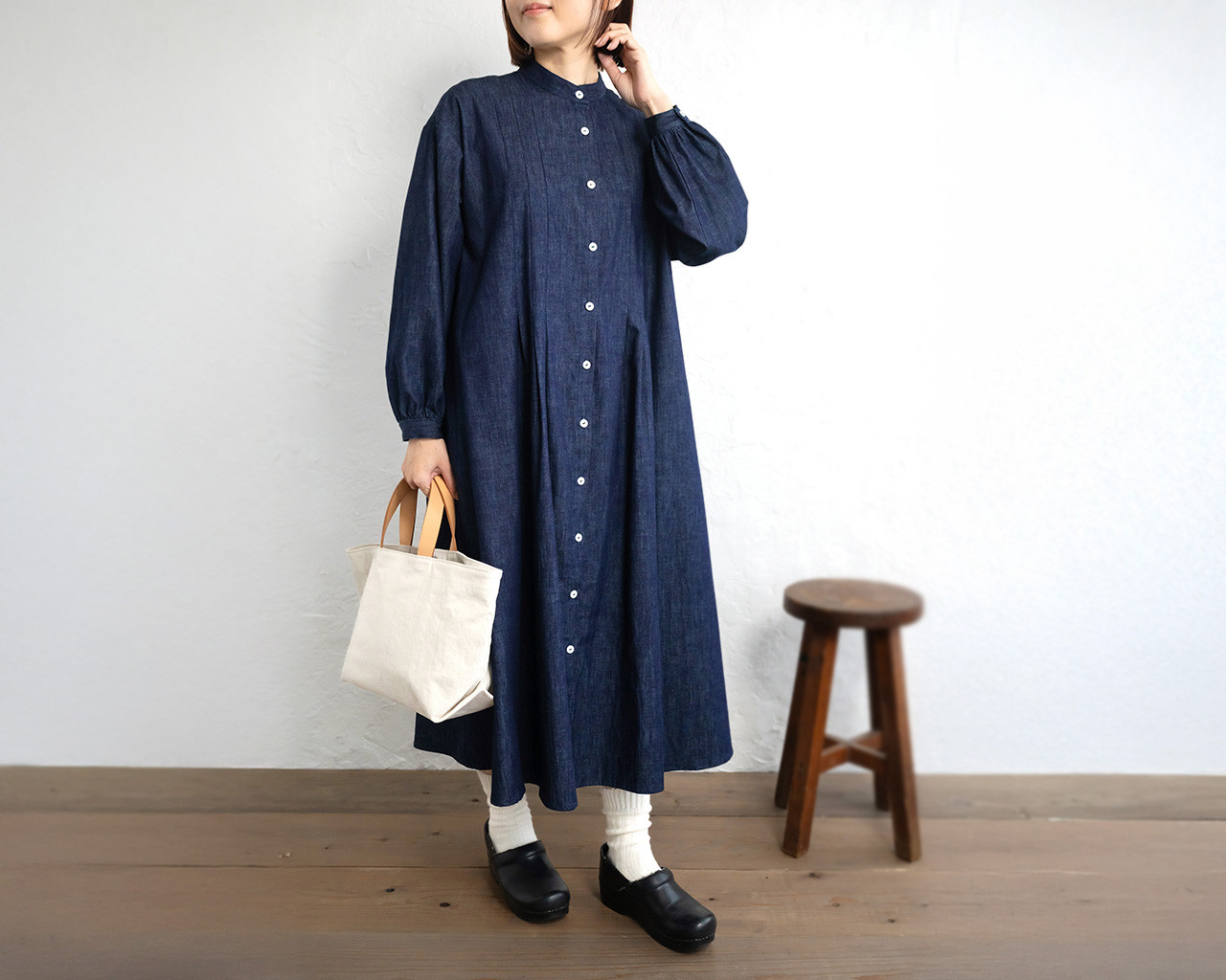 羽織りにも ライトオンスデニム2way ワンピース （インディゴ） OP14