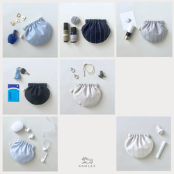 Amulette -真珠貝- ミニポーチ / コーニッシュクリーム / バネポーチ / バネ口ポーチ / バッグチャーム 11枚目の画像