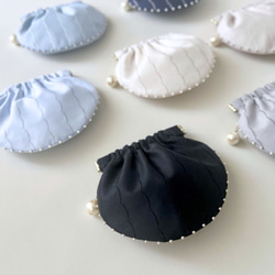 Amulette -真珠貝- ミニポーチ / コーニッシュクリーム / バネポーチ / バネ口ポーチ / バッグチャーム 16枚目の画像