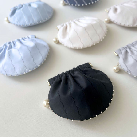 Amulette -真珠貝- ミニポーチ / コーニッシュクリーム / バネポーチ / バネ口ポーチ / バッグチャーム 16枚目の画像