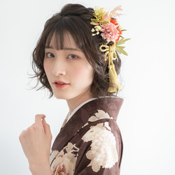 着物リメイク髪飾り 着物リメイク 帯締め 帯飾り おりぼん ティアラ ヘッドドレス