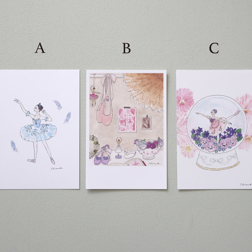 フランス　ヴィンテージ　バレエ　バレリーナ　ポストカード　セット　／アンティーク Snowdrop Postcards アンティークポストカード専門店