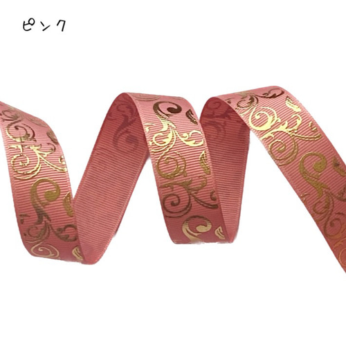 オリジナル 箔押しアラベスク柄リボン リボン・テープ 15382338 通販 m1m1 ヘアアクセサリー