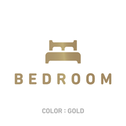 【賃貸でも】BEDROOM ドア サインステッカー│シンプルアイコン│ベッドルーム ドア用 4枚目の画像