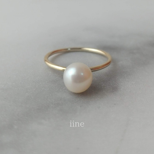 k10】手元華やぐ小粒淡水パール*重ね着けにも*k10淡水パールリング