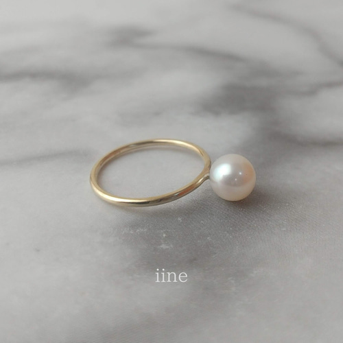 k10】手元華やぐ小粒淡水パール*重ね着けにも*k10淡水パールリング