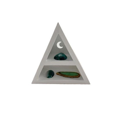 ムーンオンザテント　三角形　木製ラック　天然石 2枚目の画像