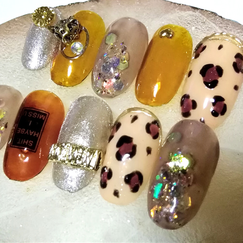 大人レオパード ネイルチップ 大人レオパード柄 ネイルチップ - wakanyan nail | minne byGMO
