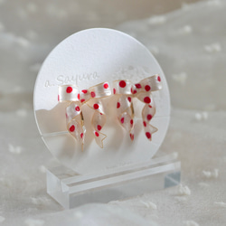 珍珠白✕漿果紅點M號୨୧古典絲帶୨୧ 第7張的照片