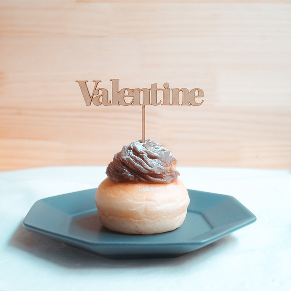 バレンタイン　VALENTINE  ケーキトッパー　　■木製■ 7枚目の画像
