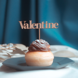 バレンタイン　VALENTINE  ケーキトッパー　　■木製■ 3枚目の画像