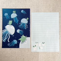 【レターセット】がえるとくらげ 4枚目の画像