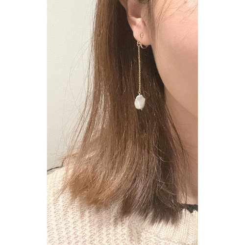 Pt900 ケシパール ピアス バロック パール アクセサリー