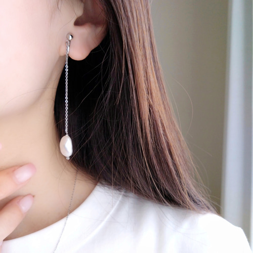 Pt900 ケシパール ピアス バロック パール アクセサリー