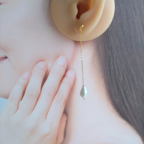 淡水パールイヤリング パールピアス ケシパール バロックパール