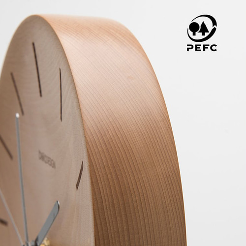 belaDESIGN ベラデザイン オリジナル木製凹型ストライプ 大型壁時計