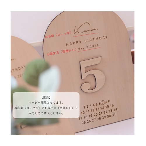 名入れオーダー】誕生日 アーチプレート タイプB バースデー