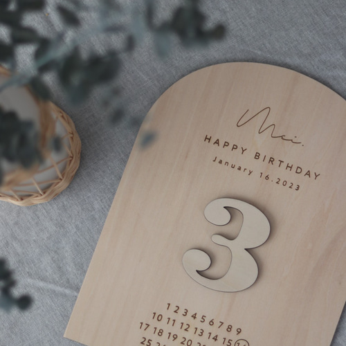 名入れオーダー】誕生日 アーチプレート タイプB バースデー