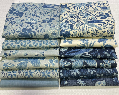 フレンチジェネラル「Bleu de France12枚セット」moda 生地