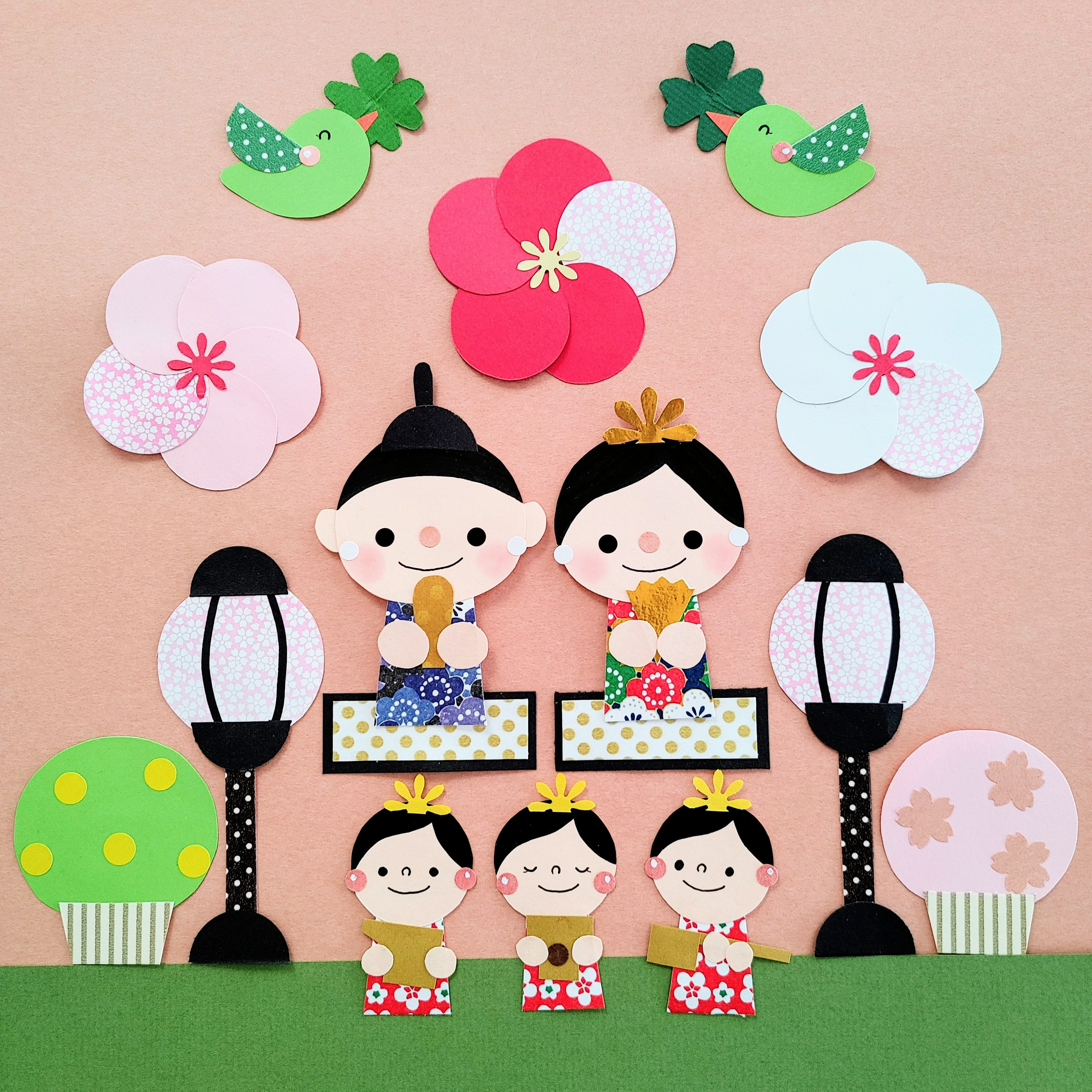 壁面飾り　ひな祭り　大人向け　A ひなまつり』壁面飾り ✻*˸ꕤ*˸*⋆受注制作 雑貨・その他 てての