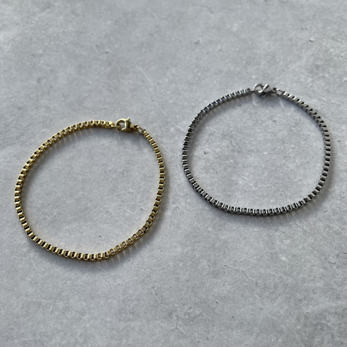 ⭐️まちゃー！ブレスレット2点セット つけっぱなしOK 2mm華奢チェーンブレスレット 2色展開