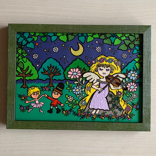 原画】貼り絵❤︎終わらない夜の物語 イラスト wonder woods 通販